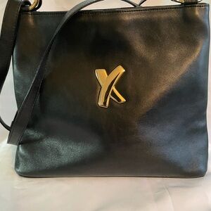 Paloma Picasso Black Shoulder Bag with Gold Accent